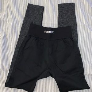 BLACK AND GREY COLORBLOCK GYMSHARK LEGGING